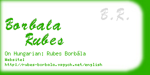 borbala rubes business card